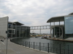 new gov. buildings in Berlin, bridge connects former West and East