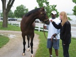 Julie and the guy who told us to bet on Funny Cide!