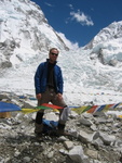 Everest Base Camp, Khumbu Icefall behind, Nepal
