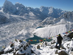 Cho Oyo Glacier, Chmoltse on left
