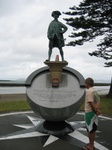 Captain Cook and Dave, he first landed in New Zealand at this spot.
