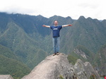 from top of mountain above Machu Picchu