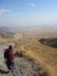 Walking to Lake Natron from Camp Acacia