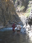 walking to falls at Natron